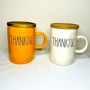 RAE DUNN TWIN LARGE OVER SIZED MUG SET WITH LIDS NWT